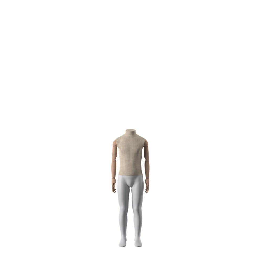 Halsplaatje voor kinderfiguur 6J, beige stof, Maison Marlu 