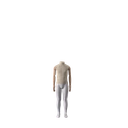 Halsplaatje voor kinderfiguur 6J, beige stof, Maison Marlu 