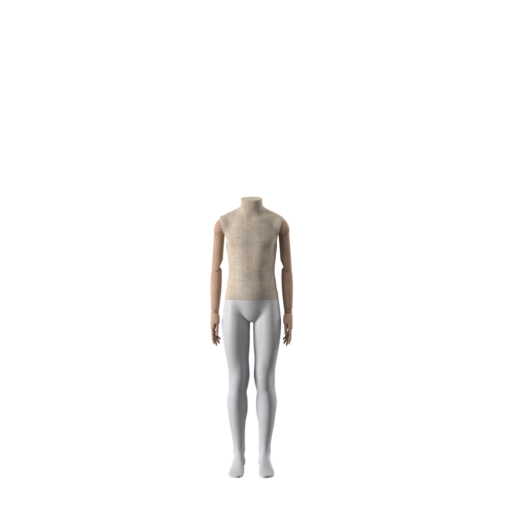 Halsplaatje voor kinderfiguur 8J, beige stof, Maison Marlu  