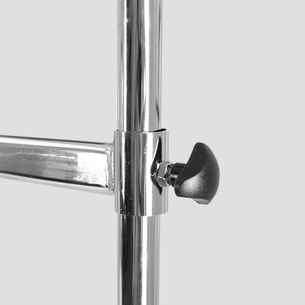 BINK - Rolling garment rack with wheels and adjustable middle bar, 140cm, chrome