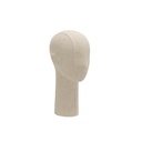 Dameshoofd, collectie Maison Marlu, overstikt met beige stof, RVS base