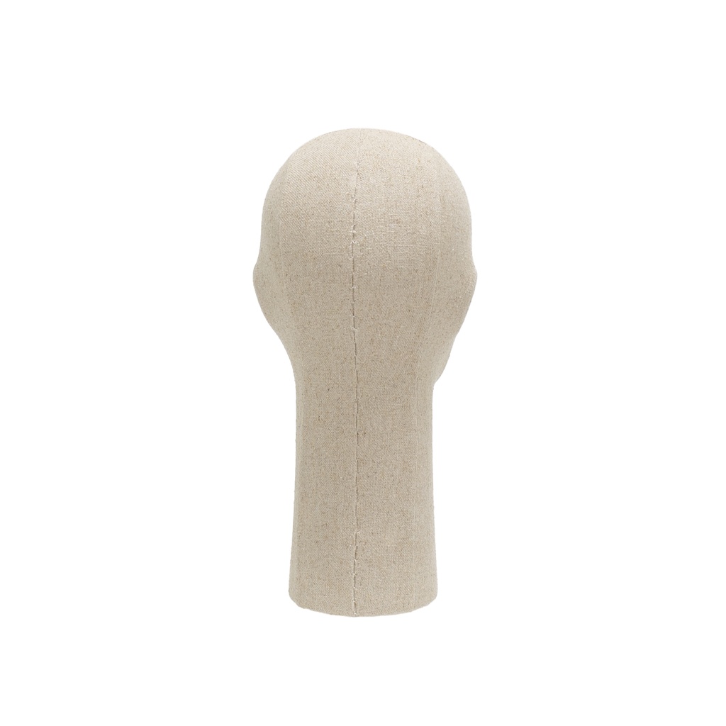 Herenhoofd, collectie Maison Marlu, overstikt met beige stof, RVS base