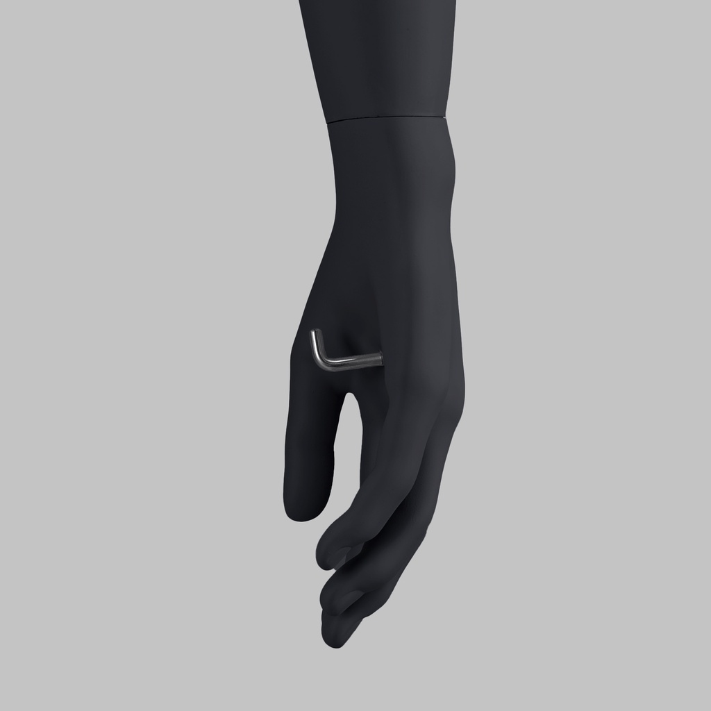 Stretching sport heren mannequin, grafiet grijs, gestilleerd hoofd, zittende pose 321 