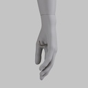 Sport heren mannequin, grijs, abstract hoofd, zittende pose 332