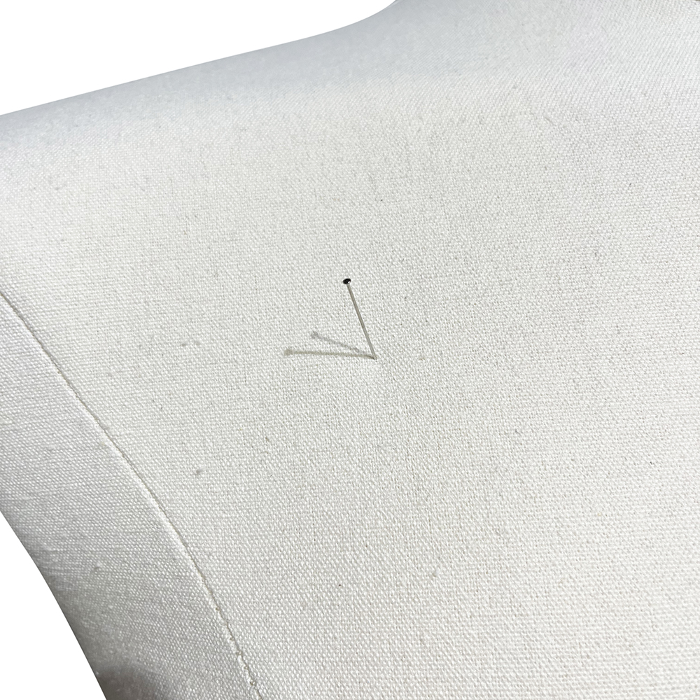 BINK - Damesbuste couture tot aan taille, maat 38, overtrokken met witte stof, afneembaar hoofd