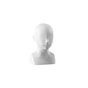 Display met abstract gestilleerd kinderhoofd voor accessoires, wit mat