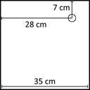 Vierkante voetplaat voor etalagepop 35x35 cm, RVS