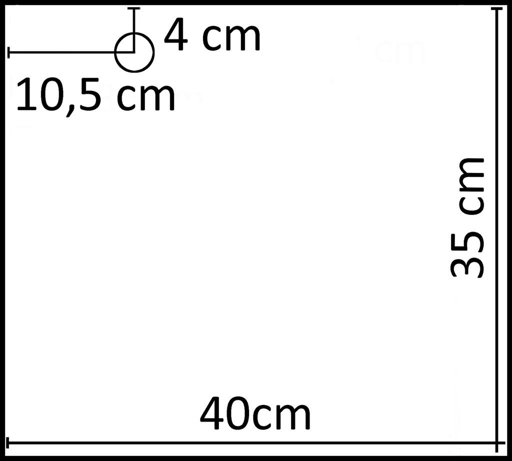 BINK - Rectangular base 40x35 cm, powdercoated white, steel, connector not included (10.5x4 cm) 