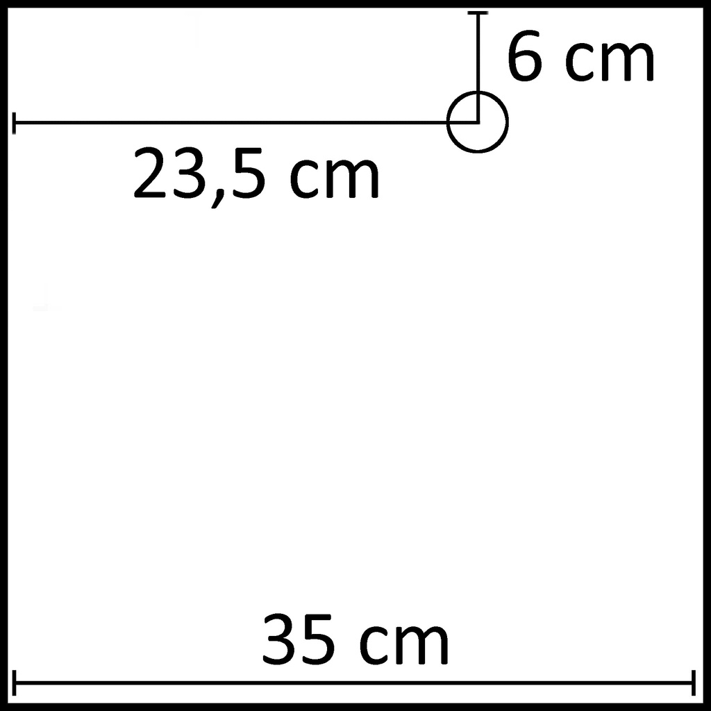 BINK - Square base 35x35 cm, powdercoated steel white mat, connector not included (23.5x6 cm)   