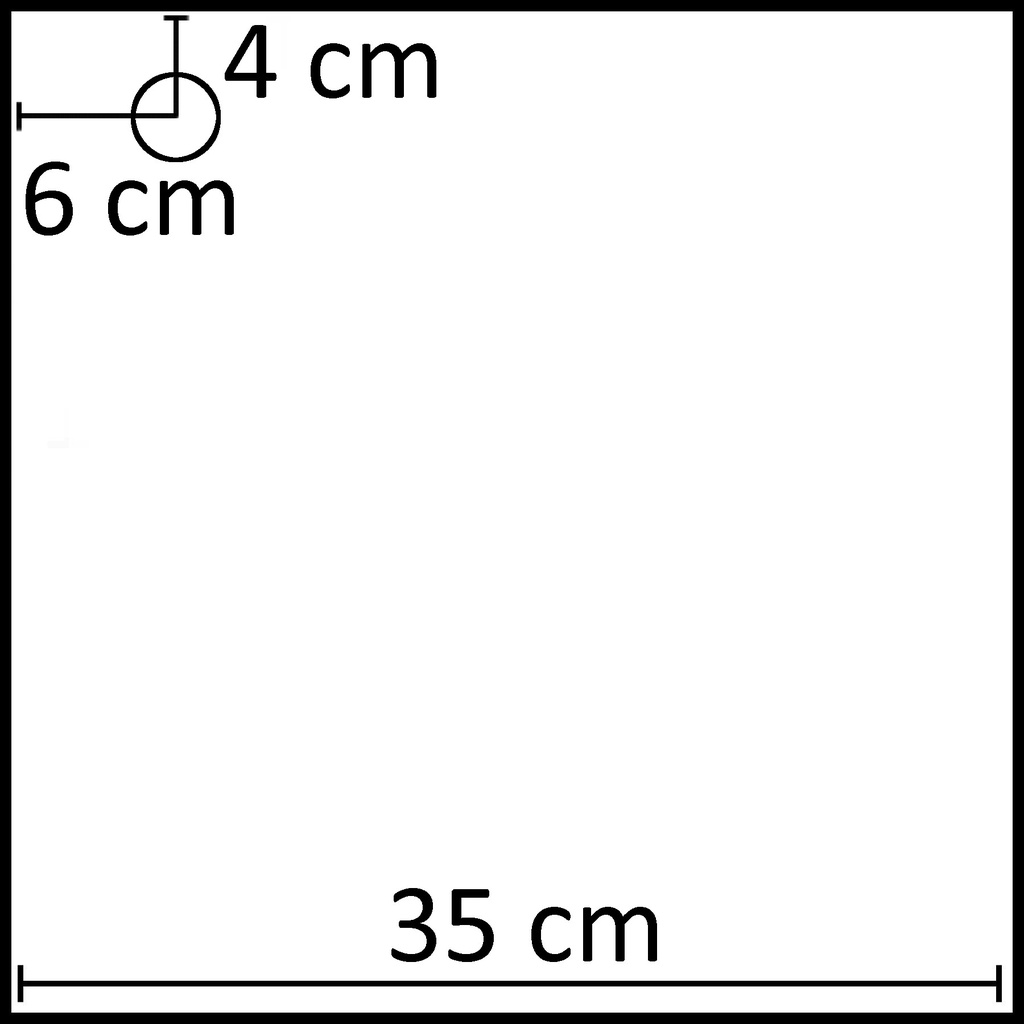 BINK - Square base 35x35 cm, powdercoated white, steel, connector not included (6x4 cm)