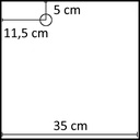 Vierkante voetplaat voor etalagepop 35x35 cm, RVS