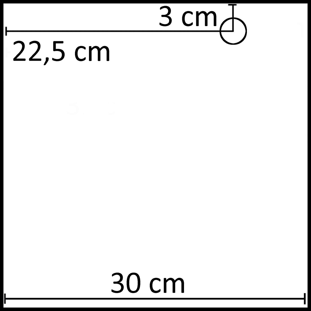 Vierkante voetplaat voor etalagepop 30x30 cm, RVS
