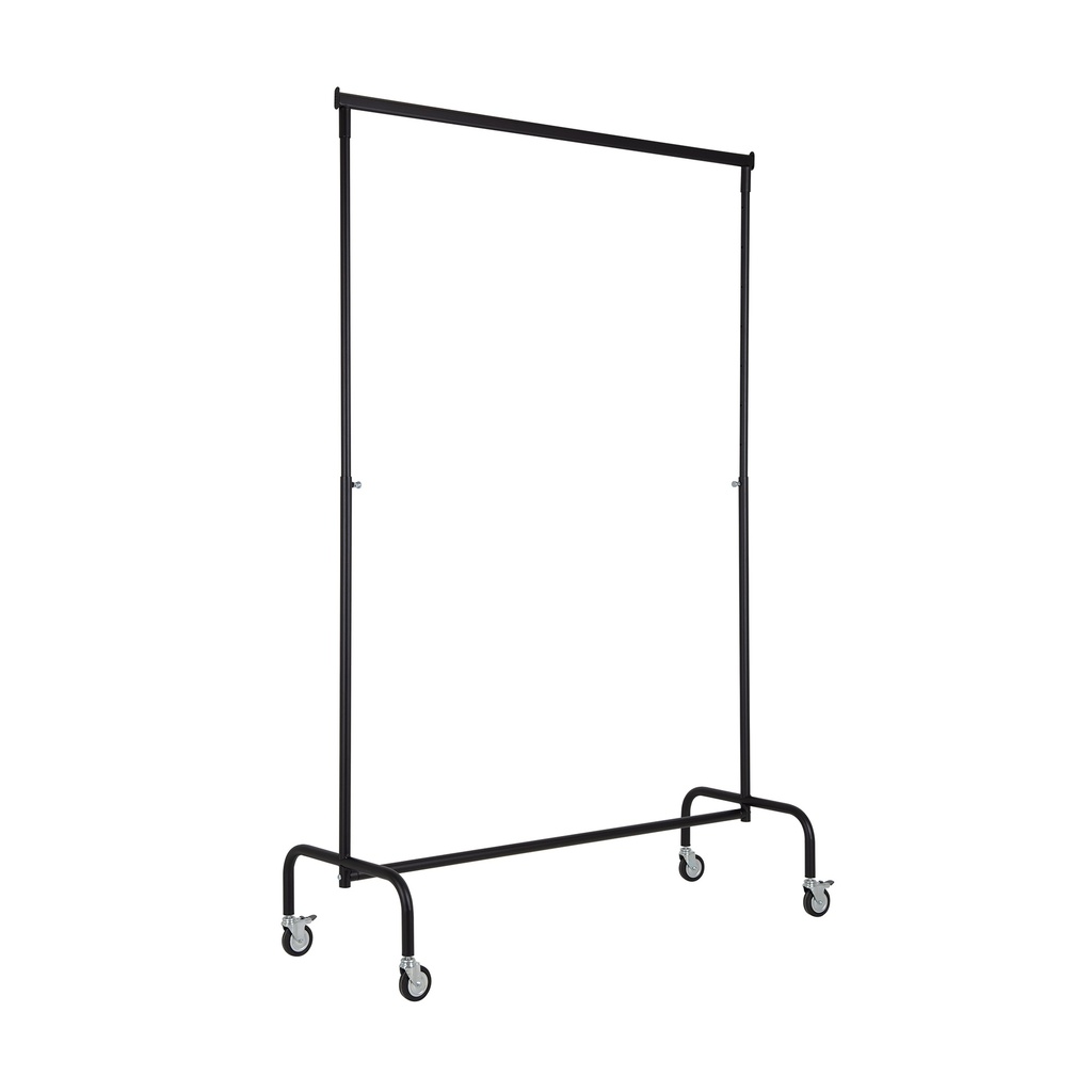 BINK - Kleiderständer auf Rollen, 140cm, höhenverstellbar, schwarze Pulverbeschichtung