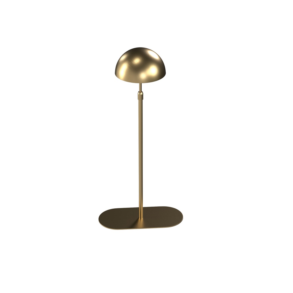 BINK - Hat stand, adjustable height, in brushed steel with gold finish