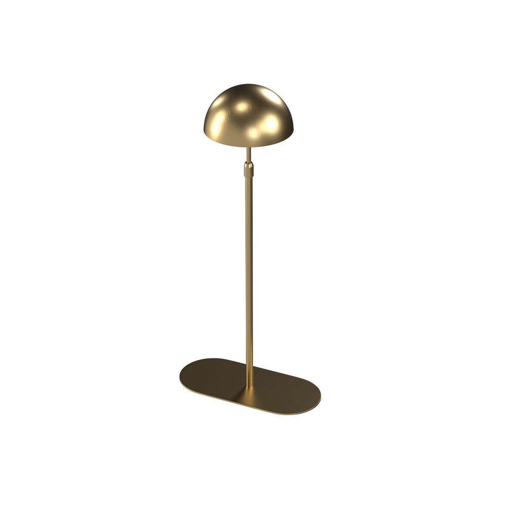 BINK - Hat stand, adjustable height, in brushed steel with gold finish