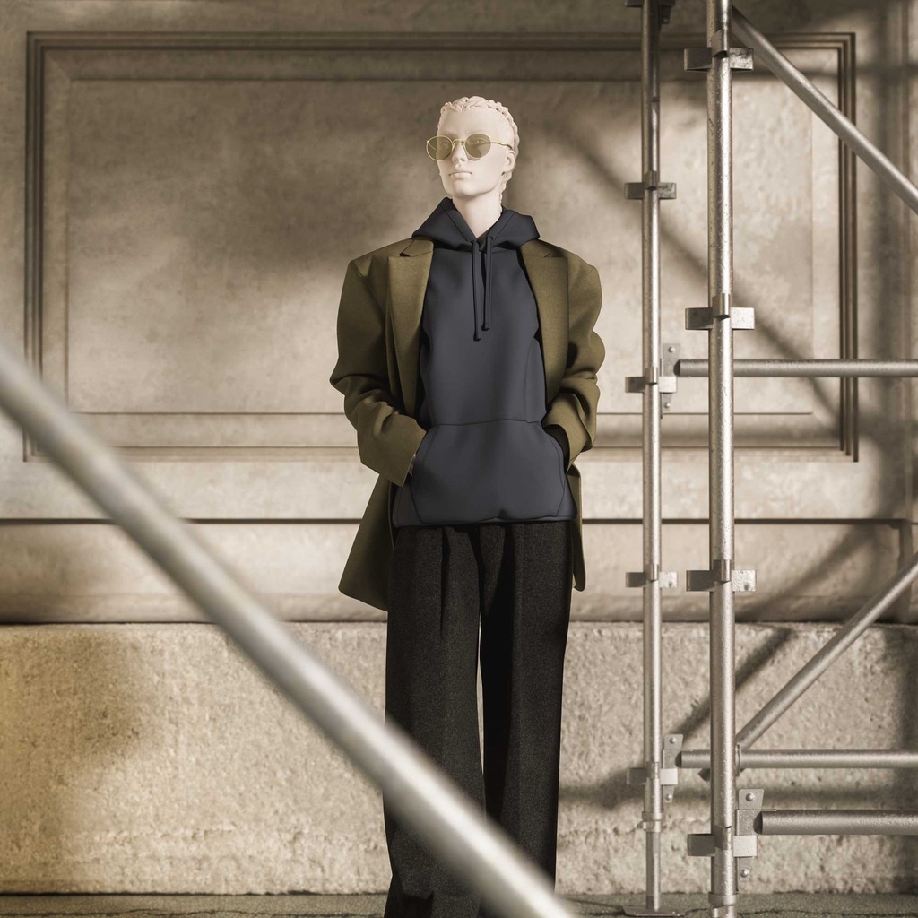 BINK - Realistic mannequin, female, urban style, matt white, standing pose 003