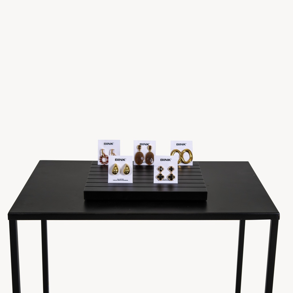 BINK - Présentoir de table pour bijoux, 24 x 18 cm, en bois MDF noir mat