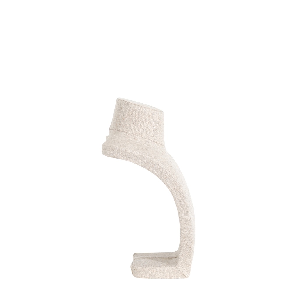 BINK - Jewellery bust for necklaces, height 34,5 cm, completely covered with beige fabric