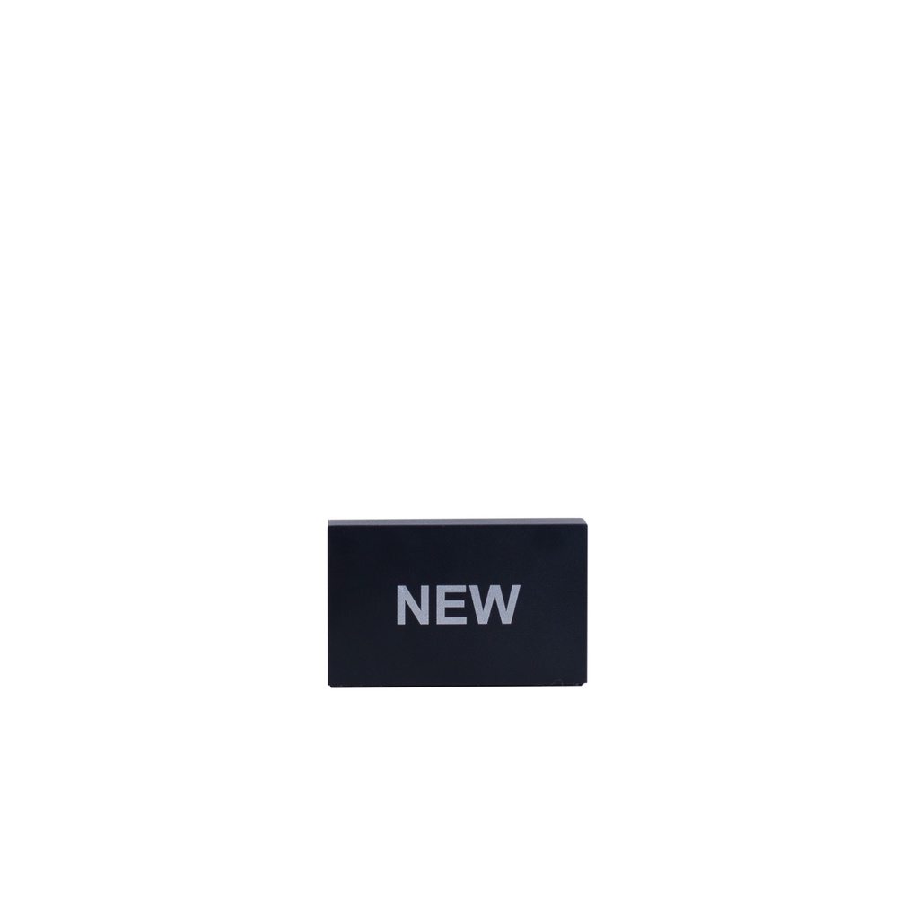 Presentatieblokje "NEW", zwart gepoederlakt staal, interior