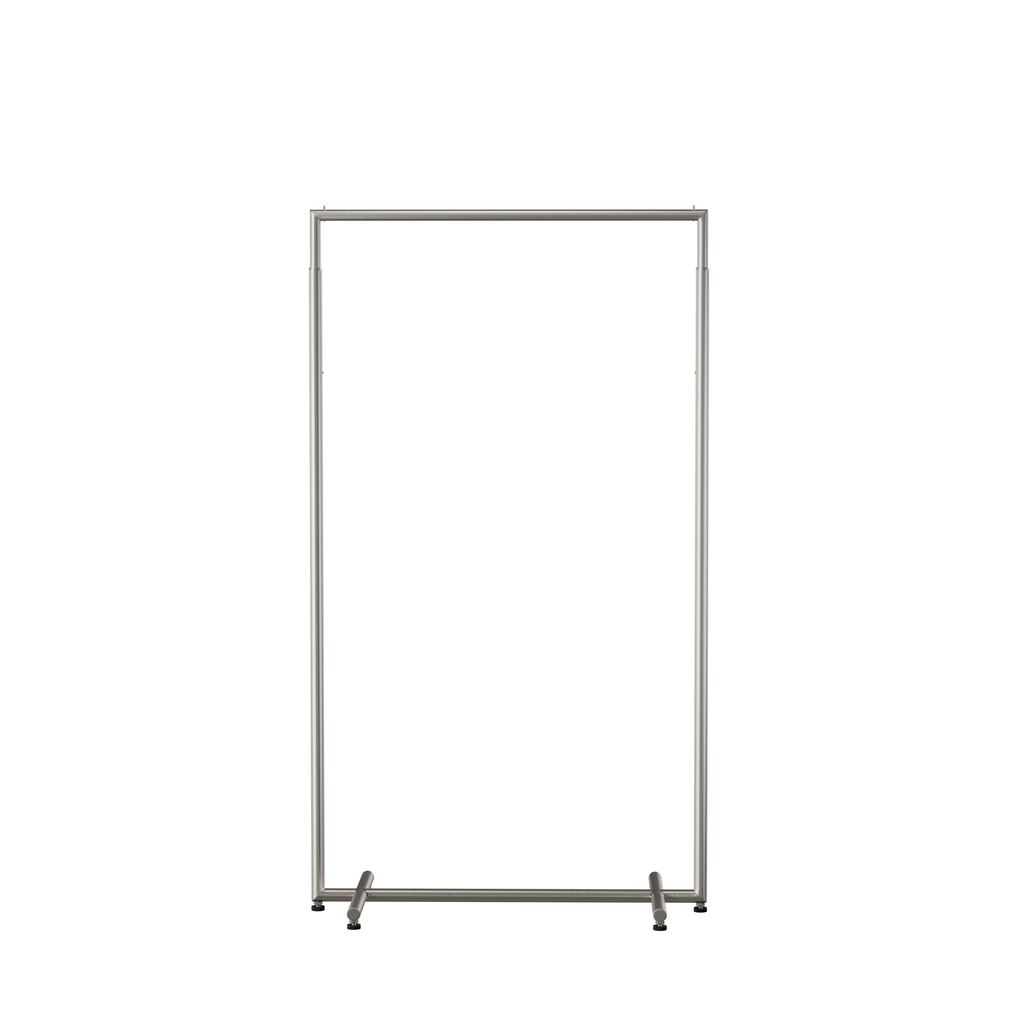 BINK - Adjustable clothing rack, round metal tubes, width 90cm, brushed steel