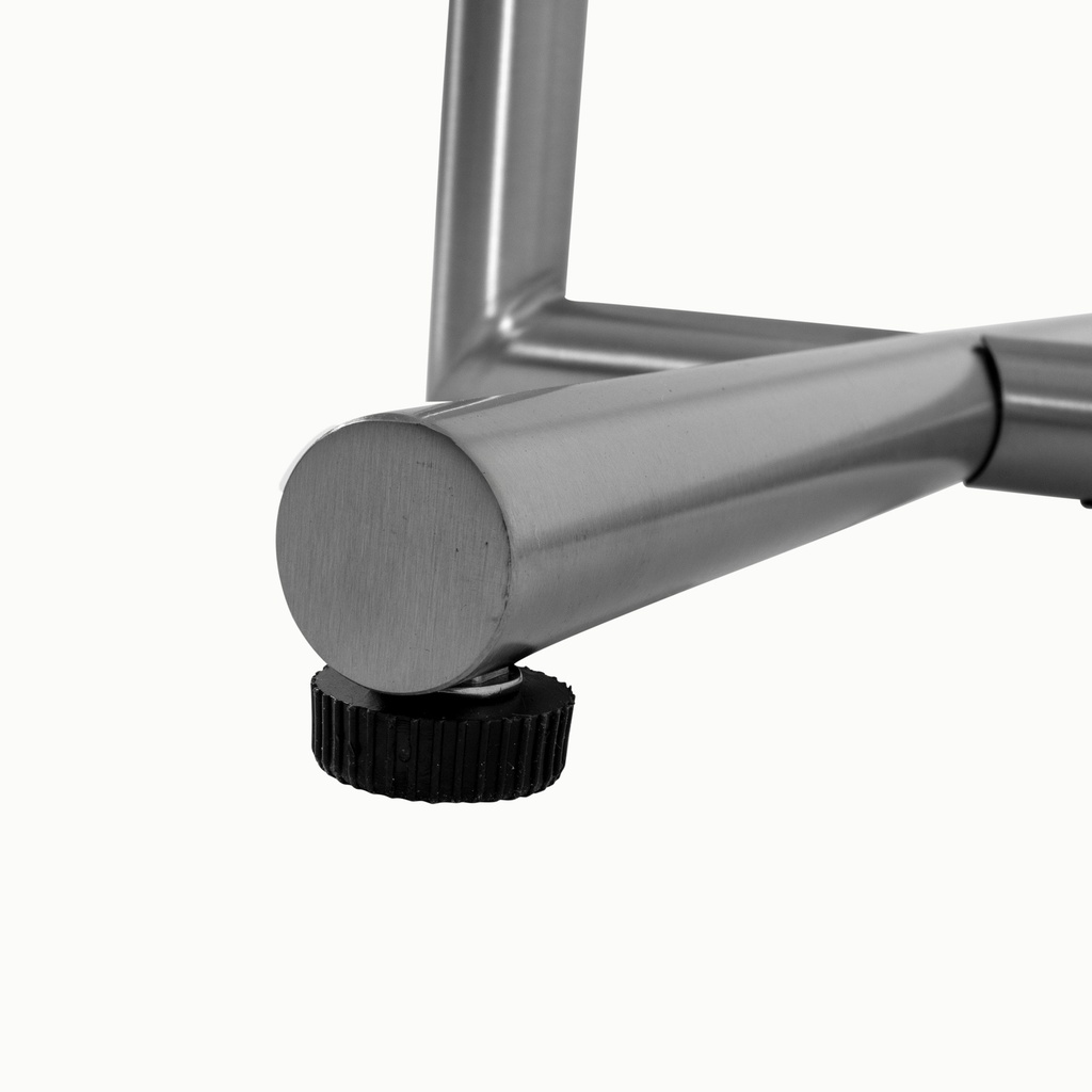 BINK - Adjustable clothing rack, round metal tubes, width 90cm, brushed steel