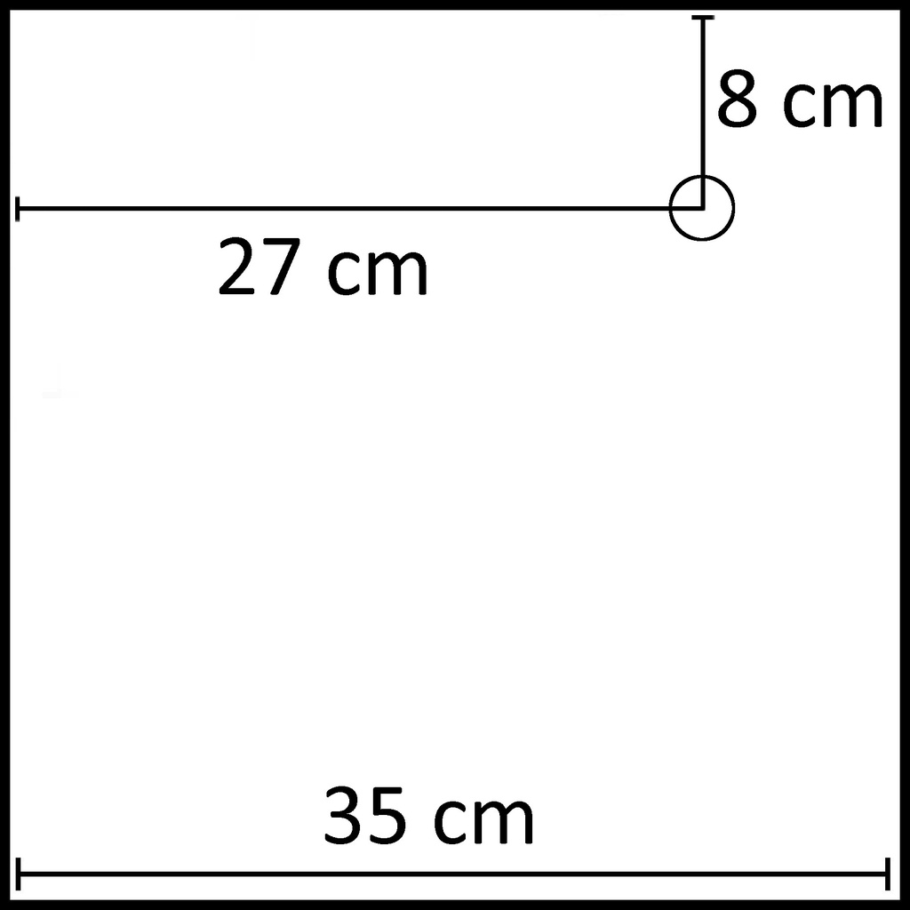 BINK - Square base 35x35 cm, powdercoated white, steel, exclusief connector (27x8 cm)