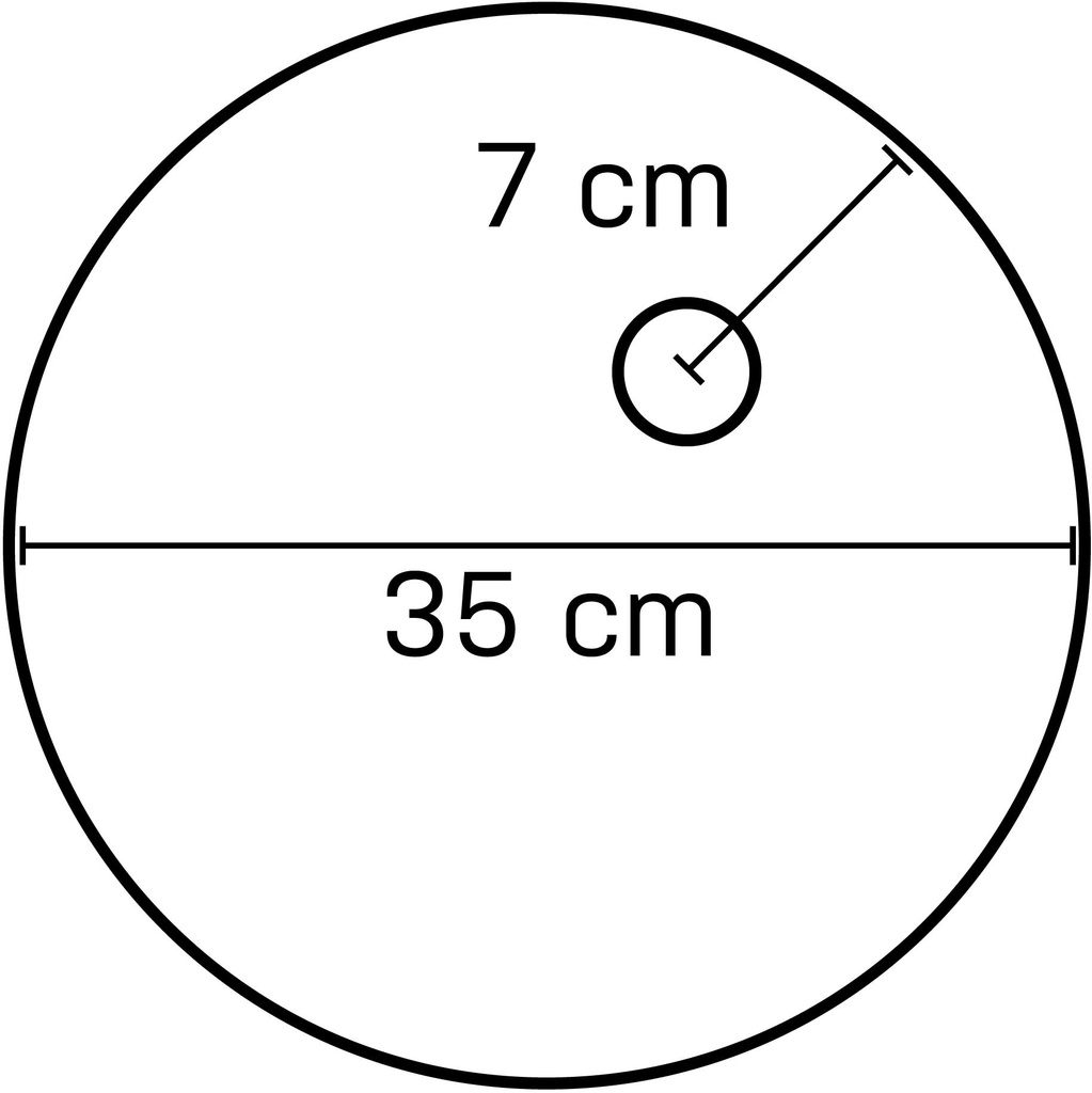 BINK - Round tempered glass base dia 35 cm, M12 connector in brushed nickel (7 cm)