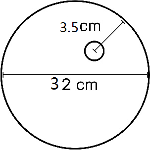 BINK - Round tempered glass base dia 32 cm, M12 connector in brushed nickel (3.5 cm)