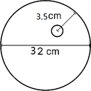 Ronde voetplaat, gehard glas dia 32 cm, M12 connector in nikkel (3.5 cm)