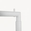 Verstelbaar kledingrek met ronde buizen, 120cm breed, wit mat
