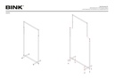 Verstelbaar kledingrek met ronde buizen, 120cm breed, wit mat