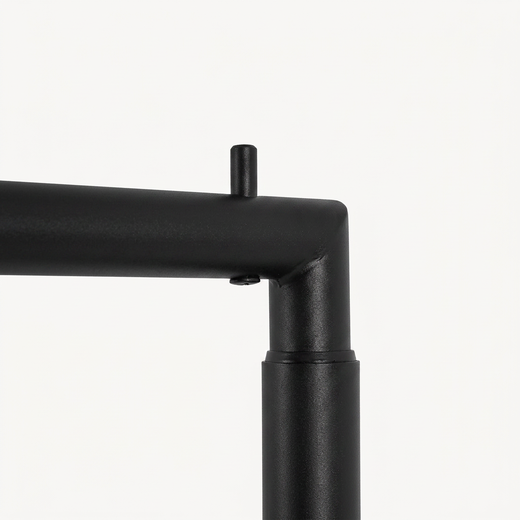 BINK - Portant réglable, tubes métalliques ronds, 90cm de large, noir mat