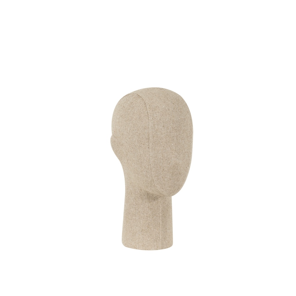 Kinderhoofd 8 jaar, collectie Maison Marlu, overstikt met beige stof
