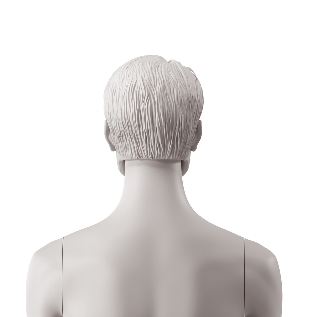 BINK - Tête d'homme aux cheveux stylisés, coleur gris clair