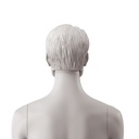 Herenhoofd met gestileerd haar, kleur lichtgrijs
