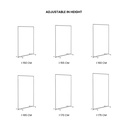 Verstelbaar kledingrek met ronde buizen, 120cm breed, wit mat