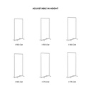 Verstelbaar kledingrek met ronde buizen, 90cm breed, wit mat
