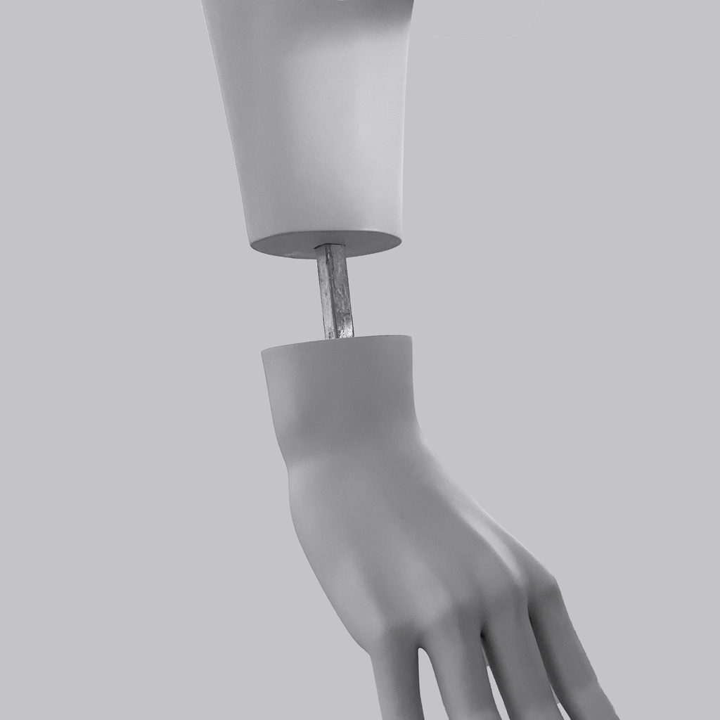 BINK - Maniquí de deporte corriendo, hombre, gris, cabeza abstracta, postura 303