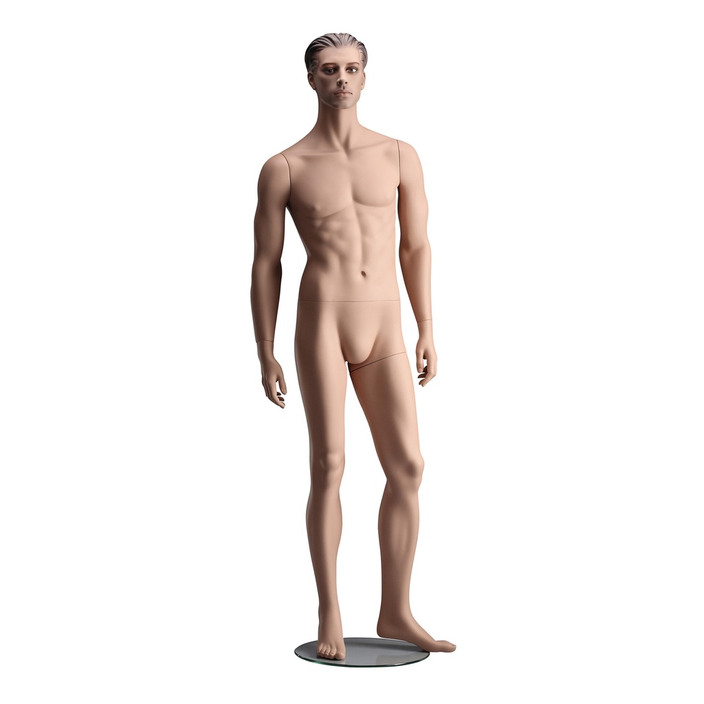 Male window mannequin sculpted hair