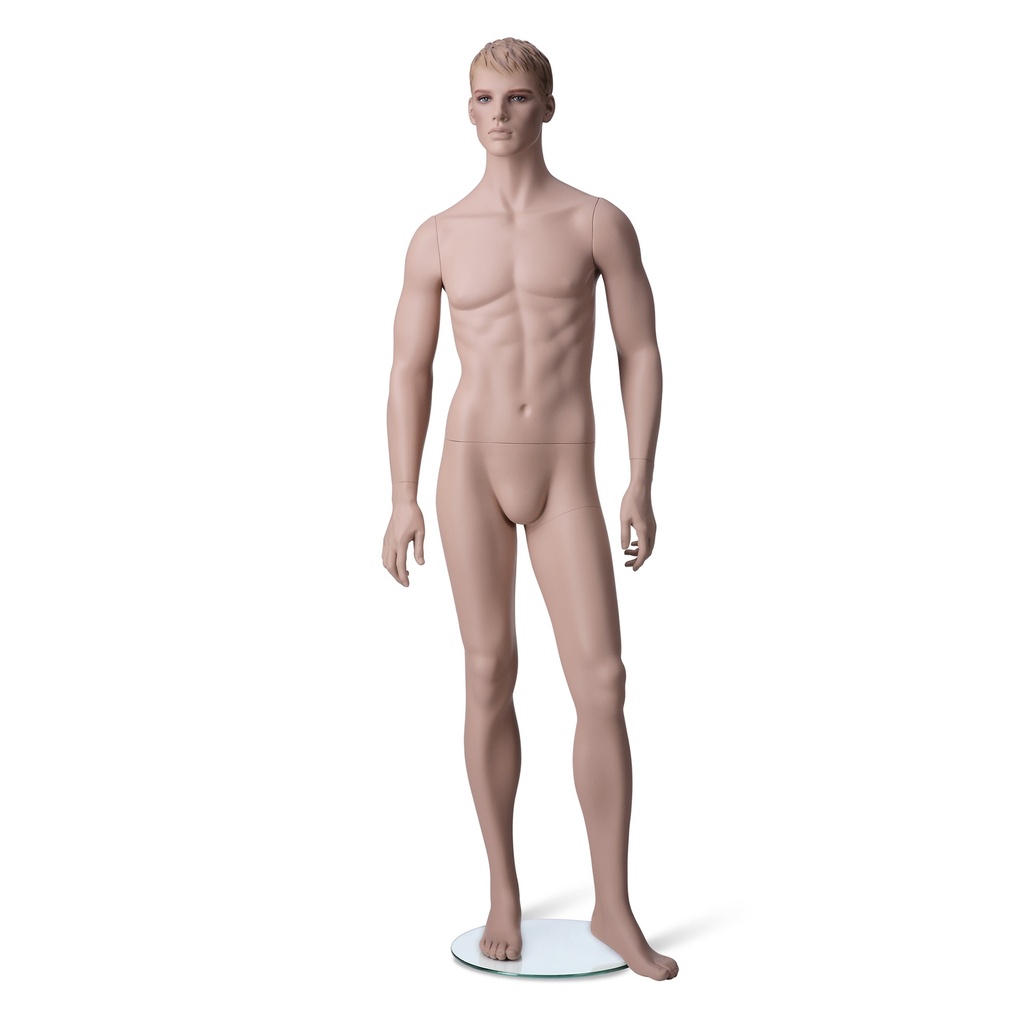 Herrenschaufensterfigur skulptiertem Haar
