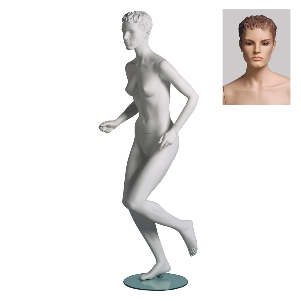 BINK - Mannequin femme aux cheveux sculptés, All Sports
