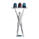 Maniquí femenino de escaparate, cabello esculpido, todo deporte