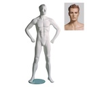 Maniquí masculino de escaparate cabello esculpido, todo deporte