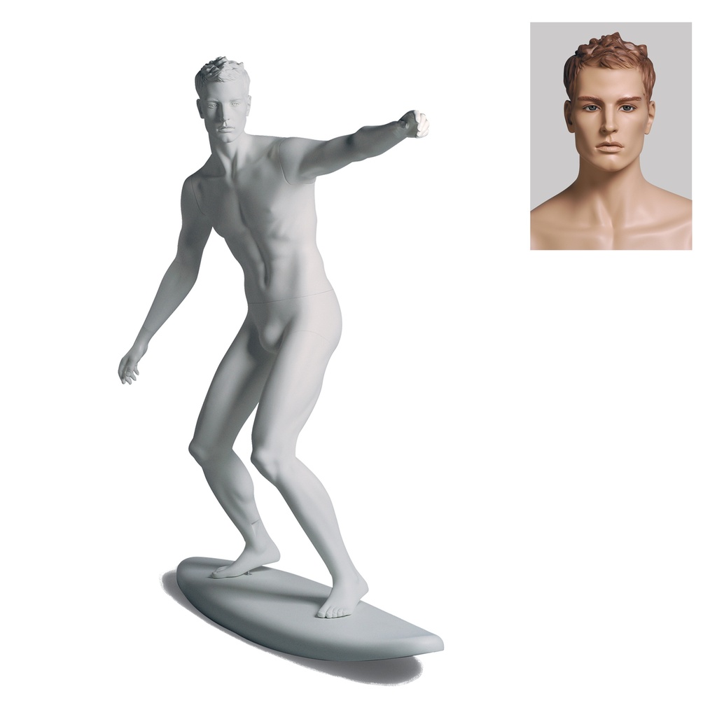BINK - Maniquí masculino de escaparate cabello esculpido, todo deporte
