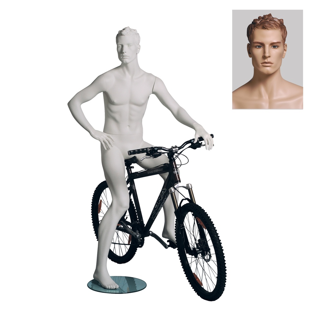 BINK - Maniquí masculino de escaparate cabello esculpido, todo deporte