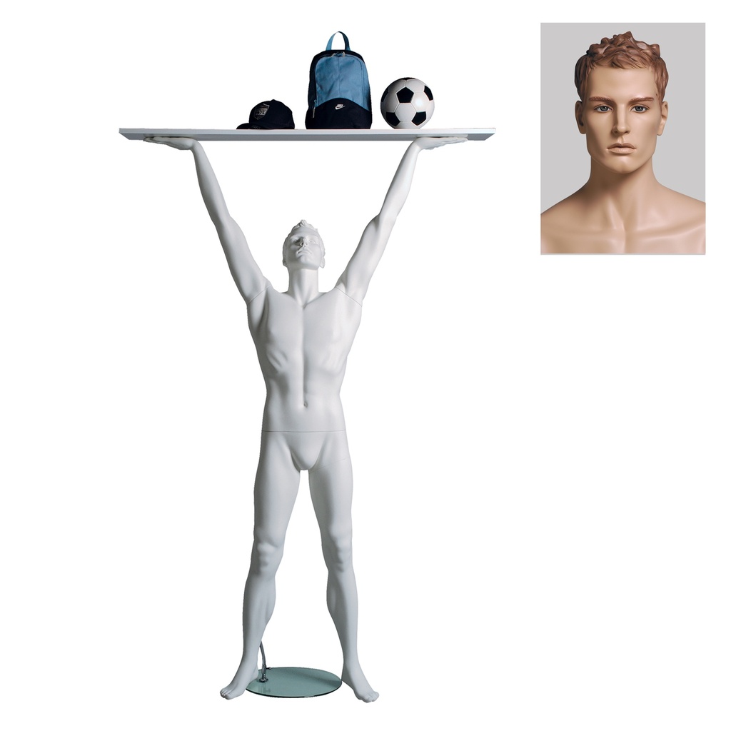 BINK - Mannequin homme aux cheveux sculptés, All Sports