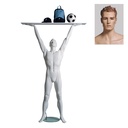 Maniquí masculino de escaparate cabello esculpido, todo deporte