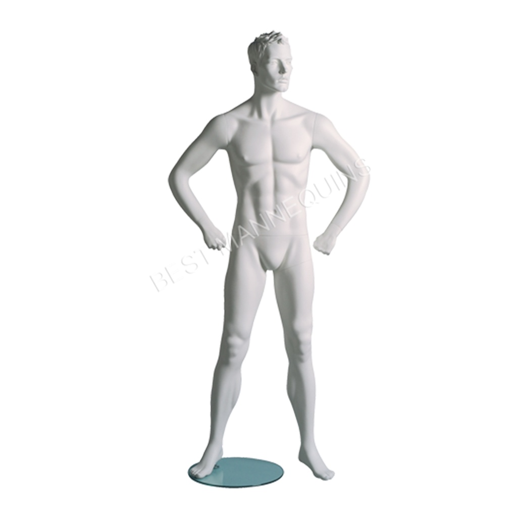 BINK - Maniquí masculino de escaparate cabello esculpido, todo deporte