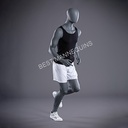 Maniquí masculino de escaparate abstracto cabeza, Metro deporte