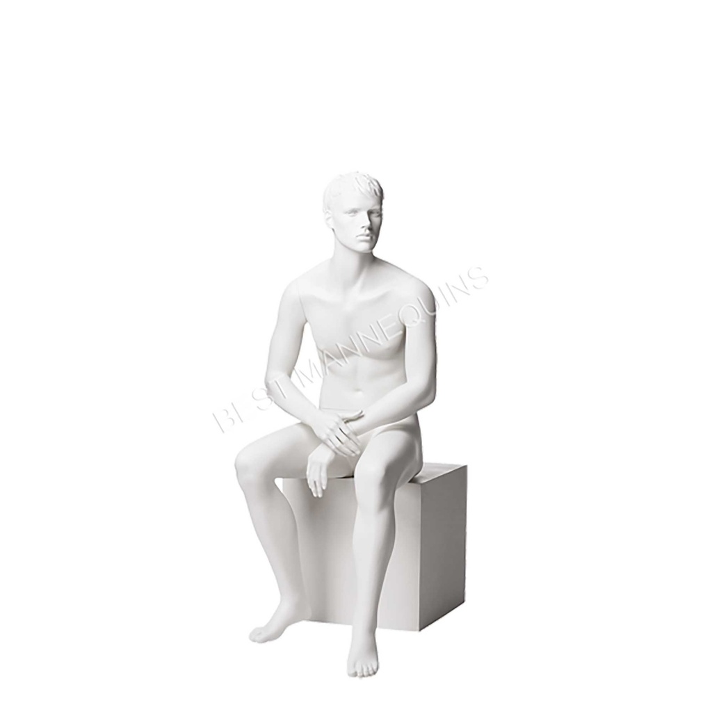 Sentado masculino maniquí cabello esculpido, Marvin